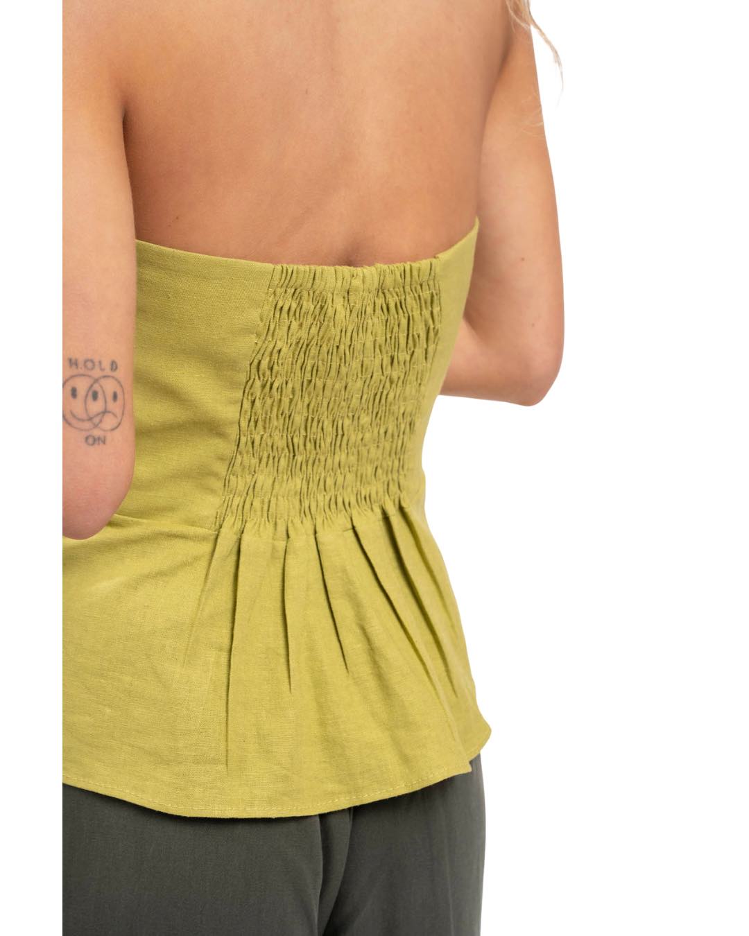 Top Nuevo Celeste Lino